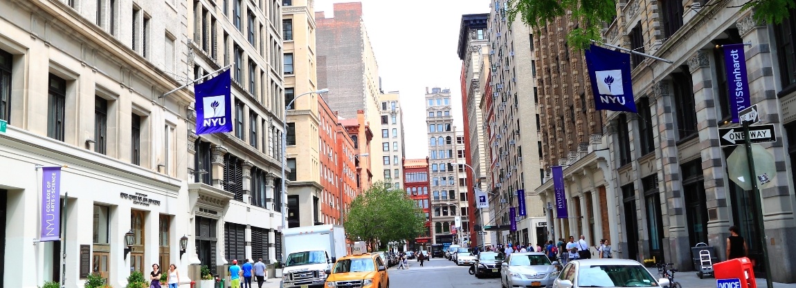 Outside view of N Y U dental school buildings