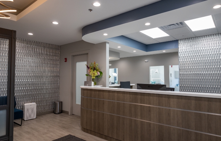 Dental office reception desk