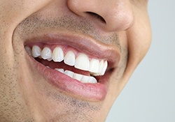 Closeup of man’s smile