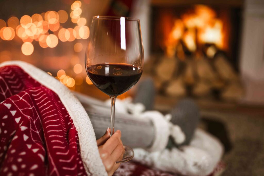 Glass of red wine